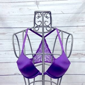 PINK Victoria’s Secret Purple Lace Racerback Bra